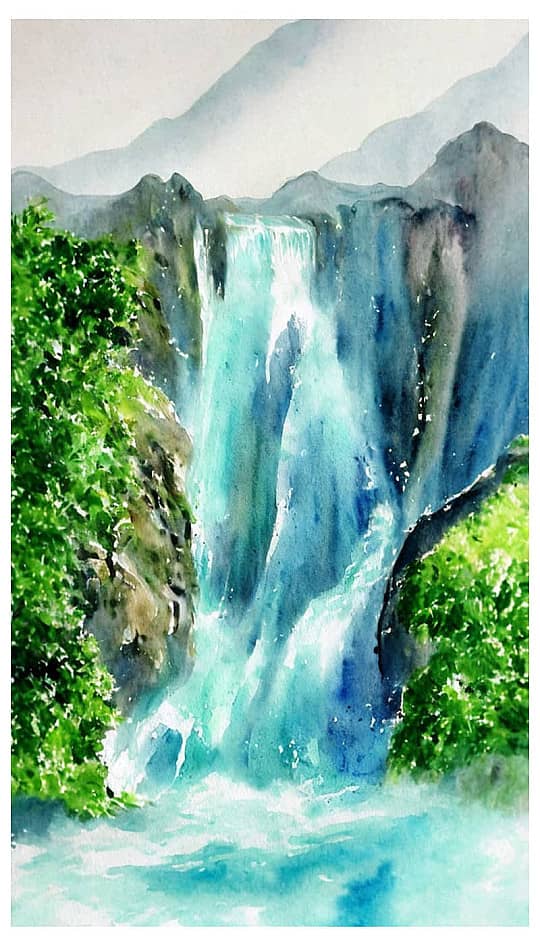 Картина "Голубой водопад"