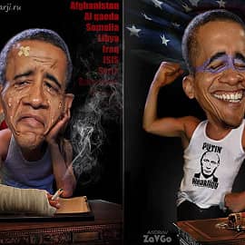 2016 Карикатура Барак Обама Из Америки с любовью