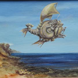 Раббитоносец. Летучий корабль. Картина из серии Сказочные миры ZhNataly