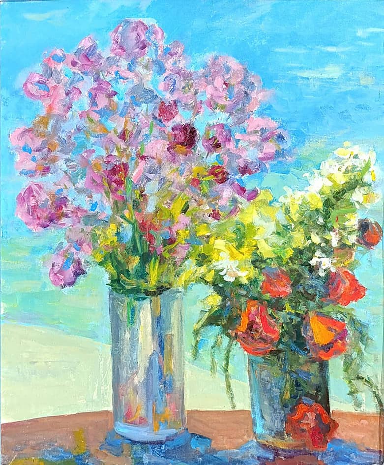 Маки с ромашками. Серия натюрморт под открытым небом, пленэр  ZhNataly.