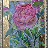 Одинокий пион, художник Ирина Стукова