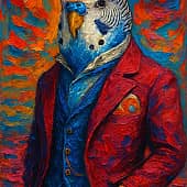 Попугай в костюме Екатерина Лебедева художник