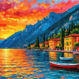 Закат на море.