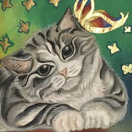 Котик с бабочкой