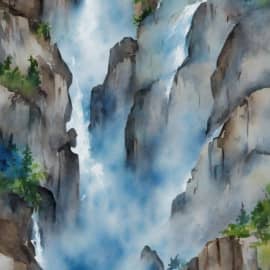 Из серии работ "Бежит и дышит водопад"