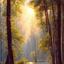 Картина "Лесное озеро"