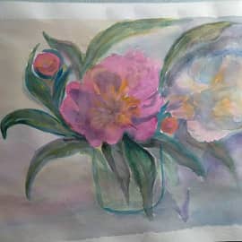 Настроение акварельных пионов