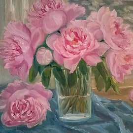 Розовые пионы