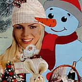 Снегурочка или Новогоднее селфи. Коллаж.