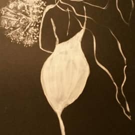 Дама с букетом