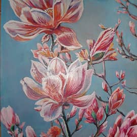 Магнолии зацвели.