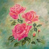 Цветы розы, художник Валентина Худякова