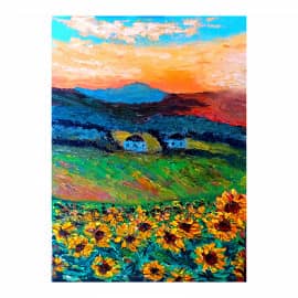 Пейзаж с подсолнухами