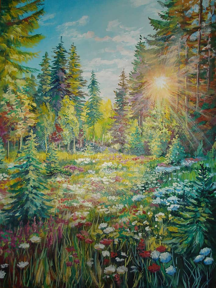 В солнечном лесу.