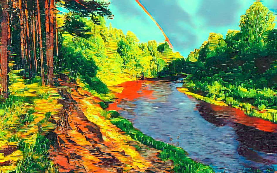 Течёт река.