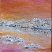 Полярные зори (миниатюра-этюд 9см), художник Alex Norden