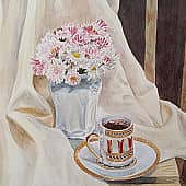 Кофейная история с маргаритками