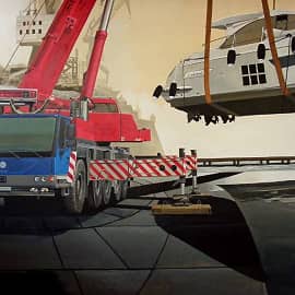 Фрагмент панно в переговорной комнате офиса компании "Лукас-Кран".