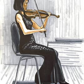 Скрипачка. Скетч.