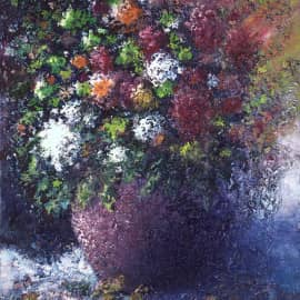 Полевые цветы в глиняном горшке