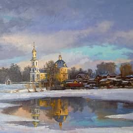 Повсюду серебро  С чернением и лёгкой позолотой  Март на исходе