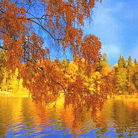 над озером склонясь