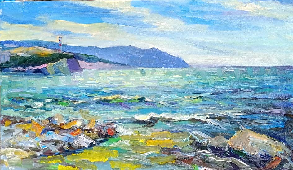 Маяк на мысу. Чёрное море. Пленэр ZhNataly
