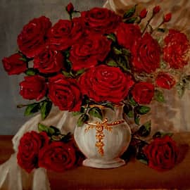 Художники, поэты, ей песнь поют, хвалу. для милых дам букеты из дивных роз несут...