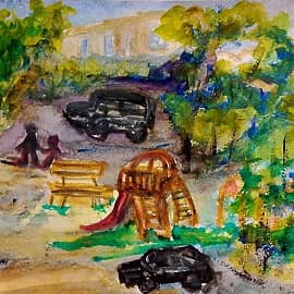 Двор .Вид сверху.