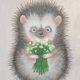 Ёжик с ромашками