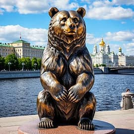Весь мир твердит " Русский медведь".... Предлагаю проект такого памятника в Москве .