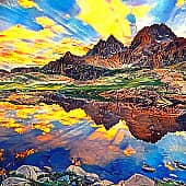 Отражение заката.