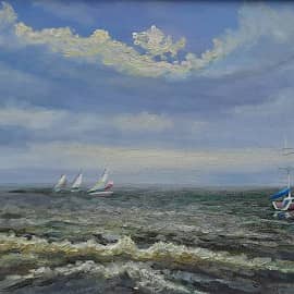 Азовская волна. Пленэрная живопись ZhNataly Яхты