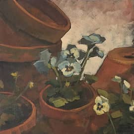 Композиция с цветочными горшками