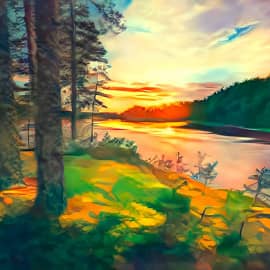 Течёт река.