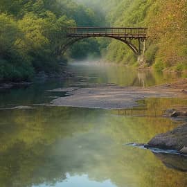 Мост над высыхающей рекой