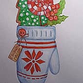 Новогодняя варежка