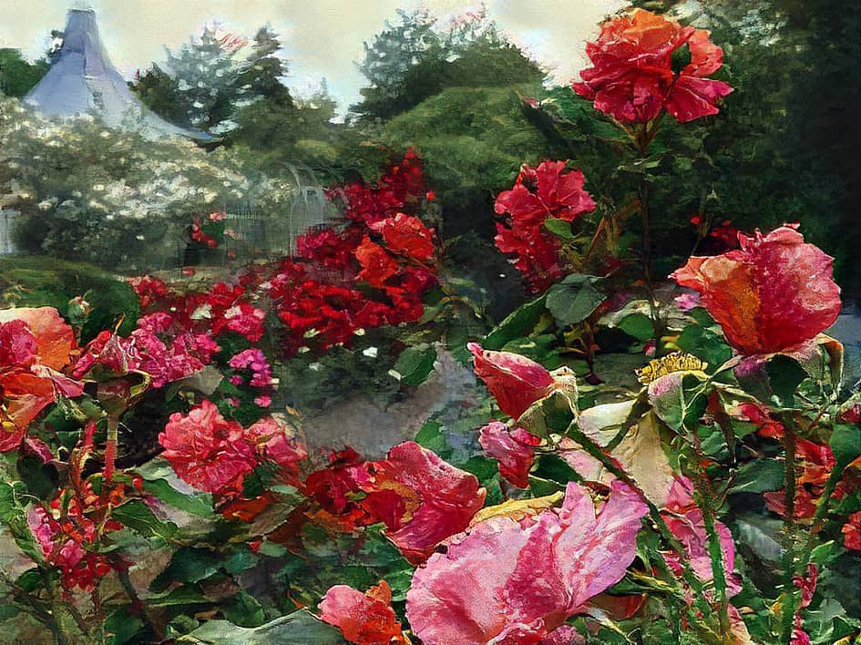 Розовый сад.