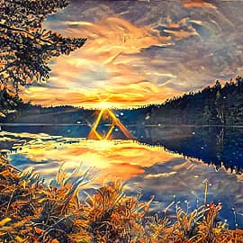 Закатные лучи.