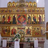 Иконостас Варлаамо-Хутынского монастыря в Великом Новгороде.