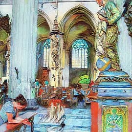 Зарисовки,.в храме.