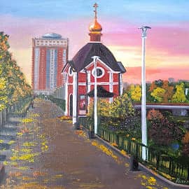 Набережная Серафима Саровского в Щелково. На заре.