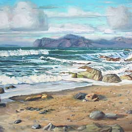 Черное море Крым вид на Карадаг из Орджоникидзе