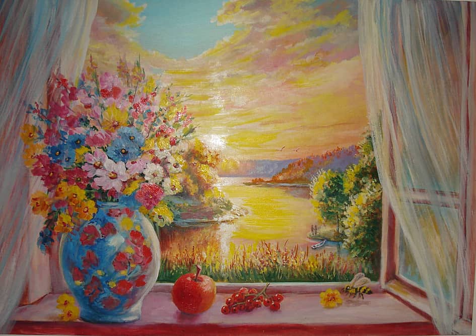 Вид из окна. Закат.