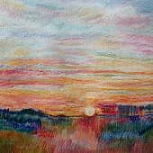 Закат солнца., художник Елена Наумова