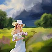 Девушка в белом платье