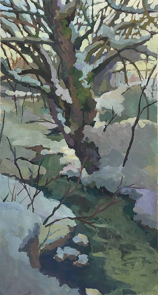 Этюд. Дерево и снег