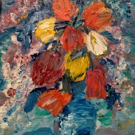Цветы маслом