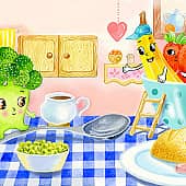 Иллюстрация к книге Greeny, the baby broccoli.(2)