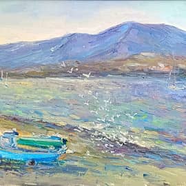 Чайки в бухте. Серия "яхт-клуб"  пленэр ZhNataly